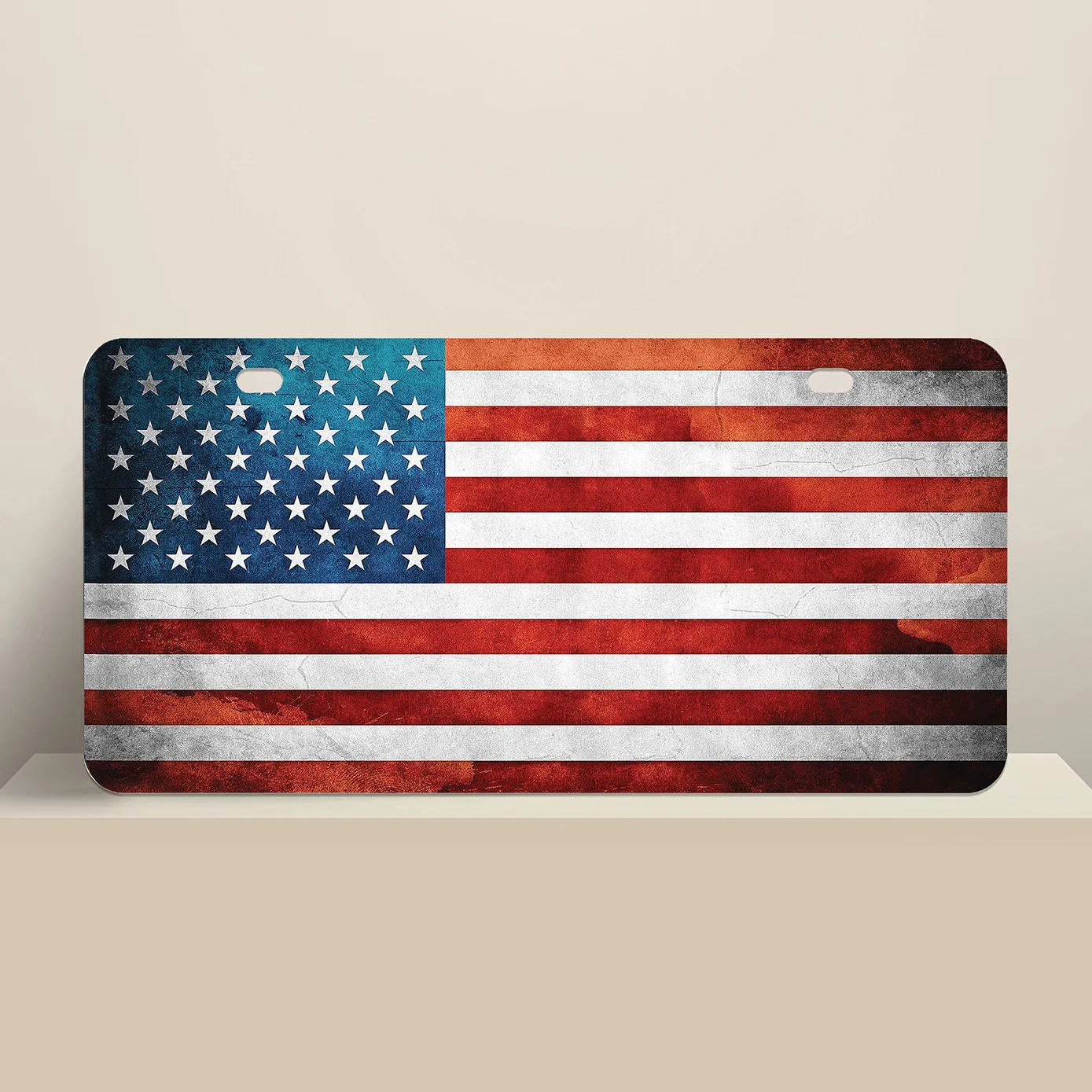 Vintage American Flag License Plate