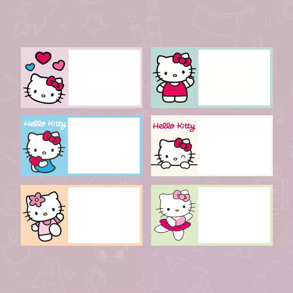 Set Of School Labels With Hello Kitty Design set-of-school-labels-with-hello-kitty-design