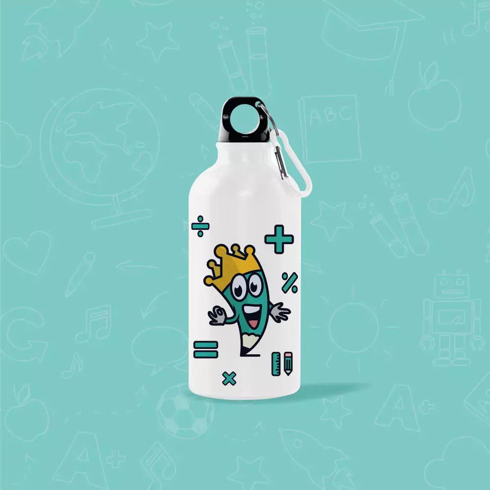 Water Bottle With Math Symbols Water bottle with math symbols