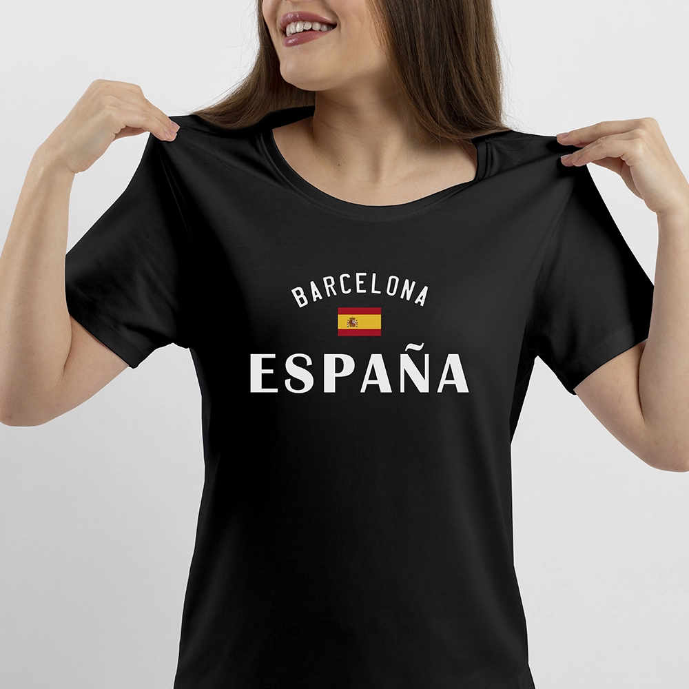 Barcelona ESPAеA On Black T Shirt